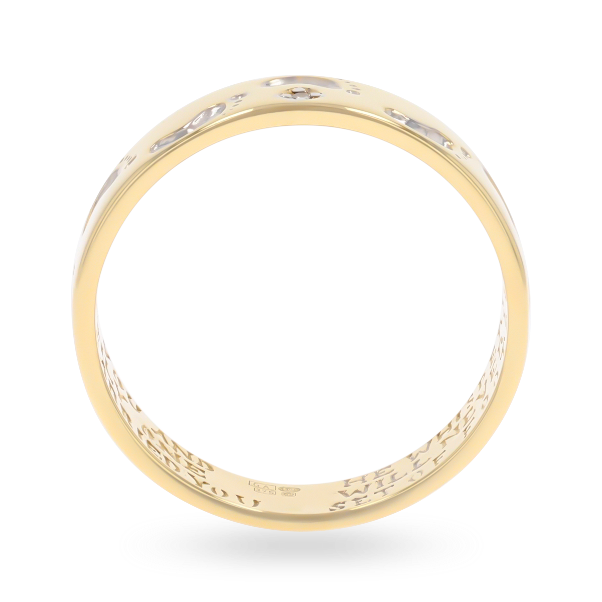 9ct Yellow Gold Footprint In The Sand Diamond Set Ring