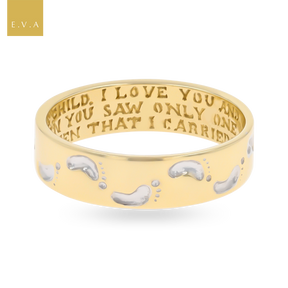 9ct Yellow Gold Footprint In The Sand Diamond Set Ring