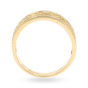 9ct Yellow Gold Diamond Set Twist Edge Ring