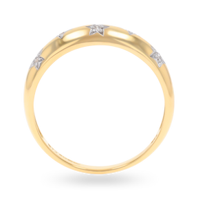 9ct Yellow Gold Star Set Diamond Ring