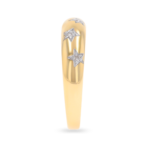 9ct Yellow Gold Star Set Diamond Ring