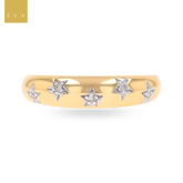 9ct Yellow Gold Star Set Diamond Ring
