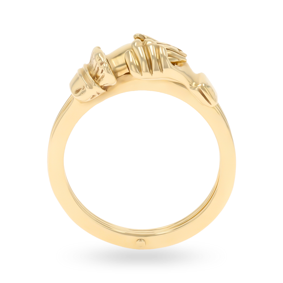 9ct Yellow Gold Fede Gimmel Secret Diamond Heart Ring