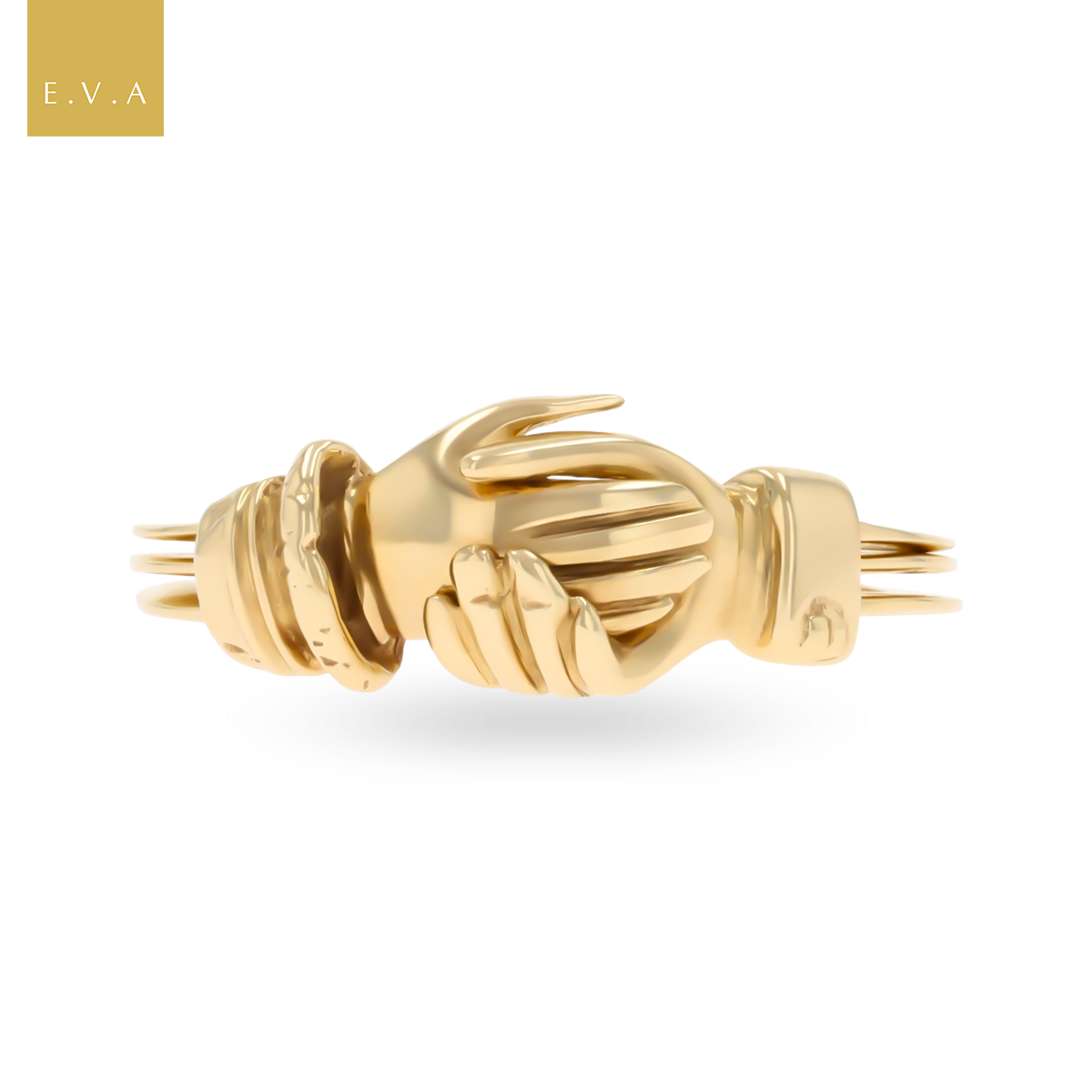 9ct Yellow Gold Fede Gimmel Secret Diamond Heart Ring