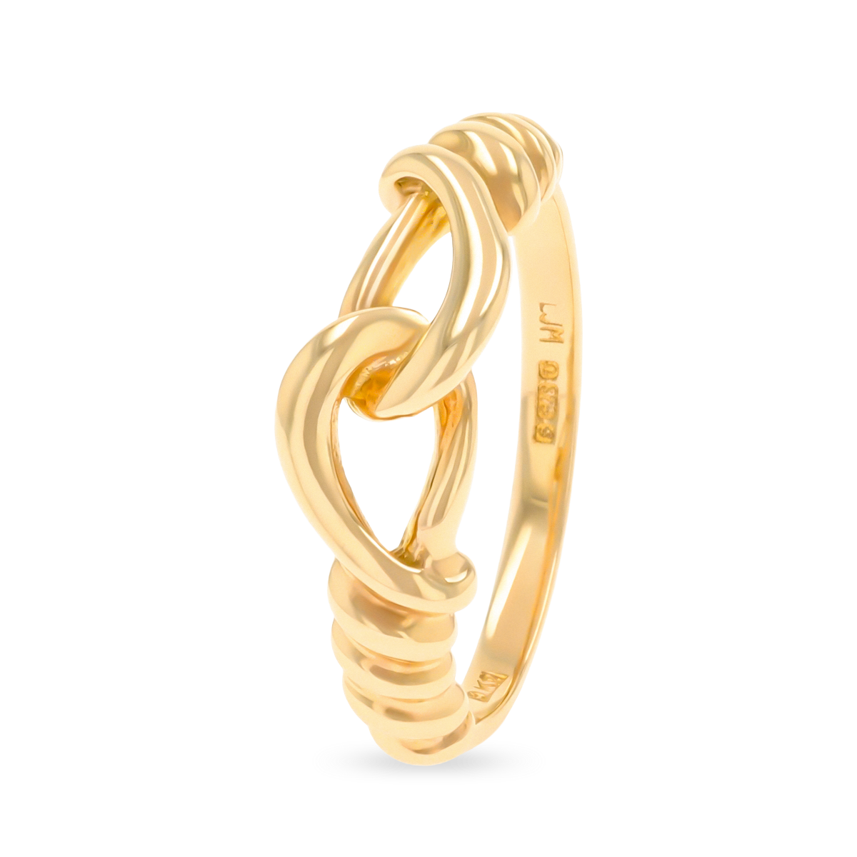 9ct Yellow Gold Entwined Double Loop Ring