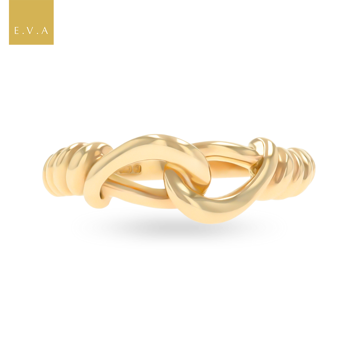 9ct Yellow Gold Entwined Double Loop Ring