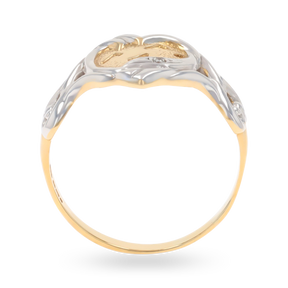 9ct Yellow & White Gold Footprint In The Sand Diamond Ring