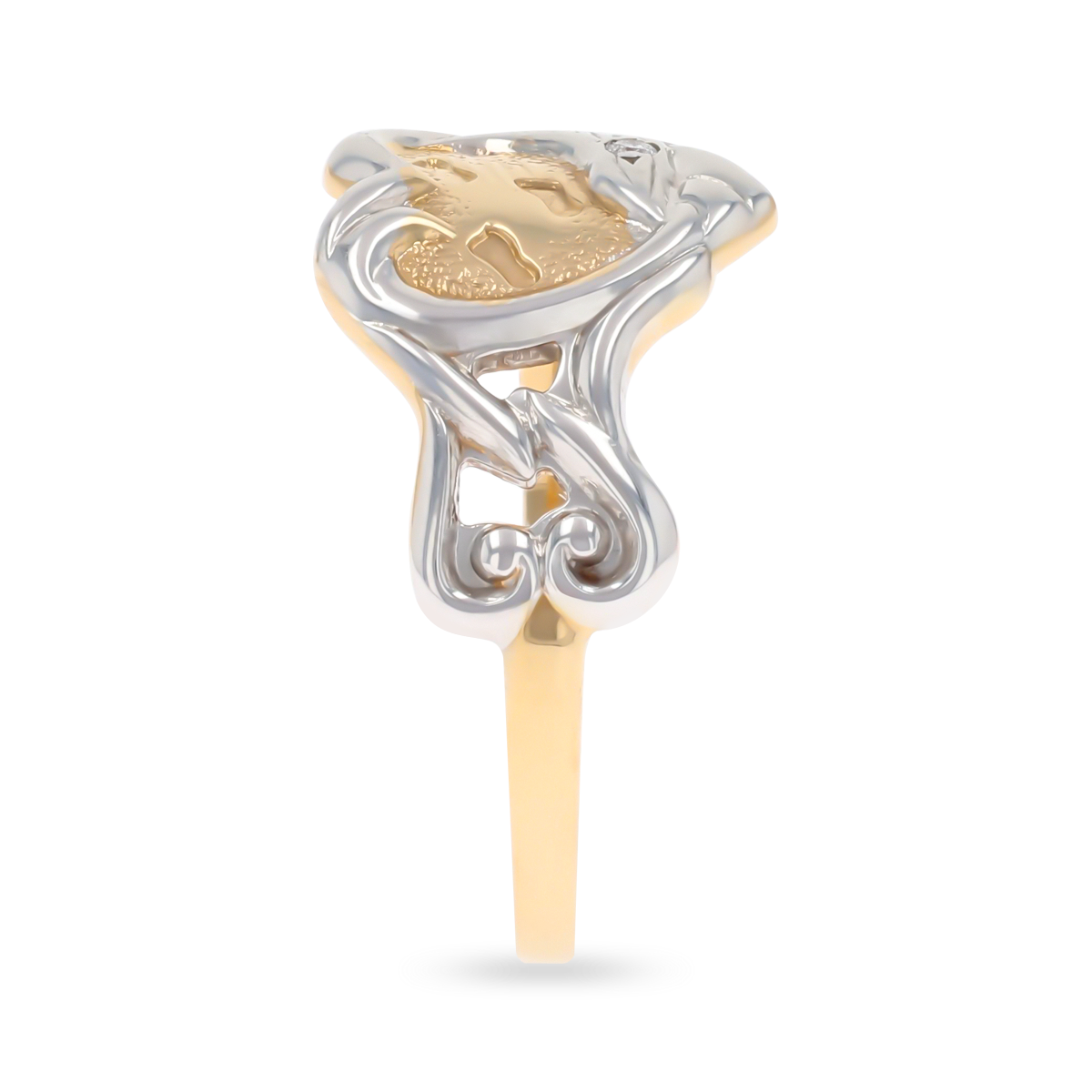 9ct Yellow & White Gold Footprint In The Sand Diamond Ring