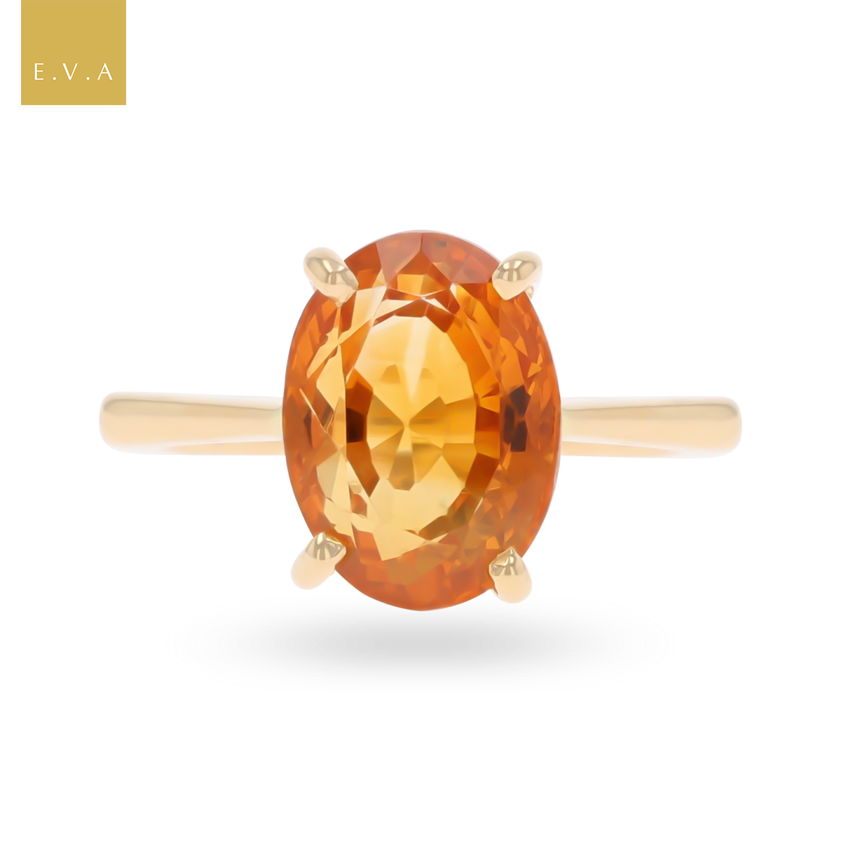 14ct Yellow Gold Oval Cut Citrine Solitaire Ring