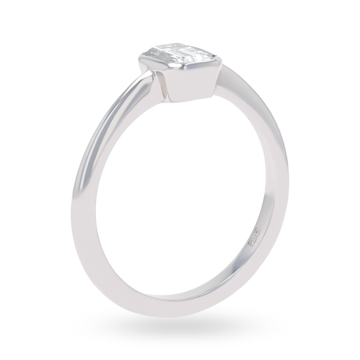 18ct White Gold Emerald Cut 0.60ct Diamond Solitaire Ring