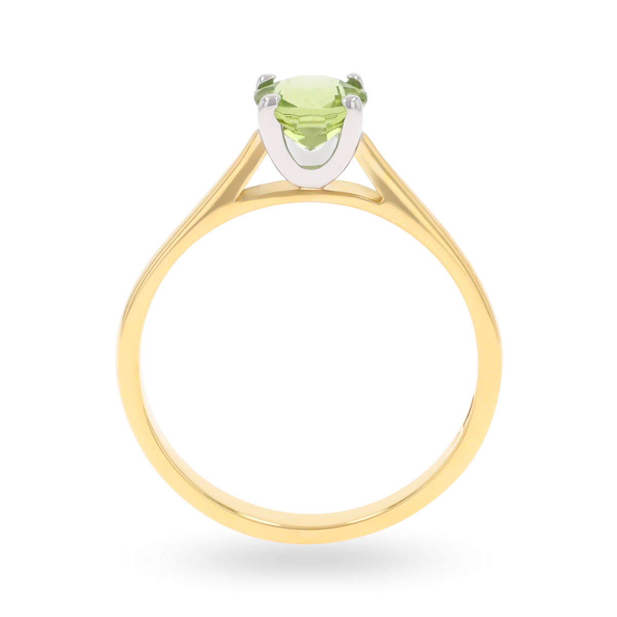 18ct Yellow Gold Round Cut Peridot Solitaire Ring