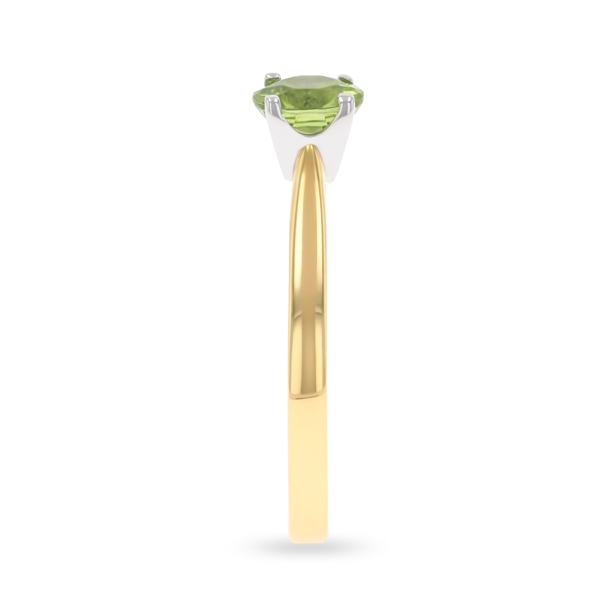 18ct Yellow Gold Round Cut Peridot Solitaire Ring