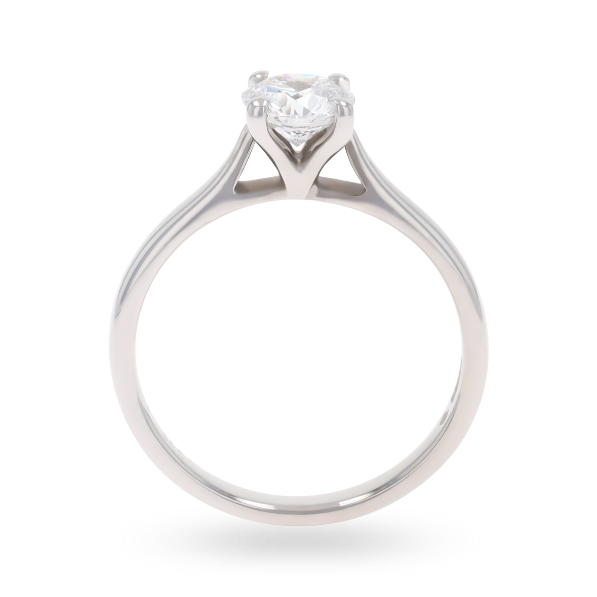 9ct White Gold 0.71ct Round Cut Lab Grown Diamond Solitaire Ring