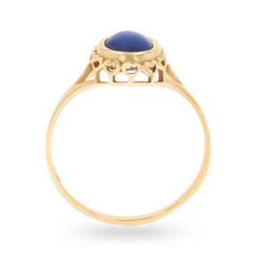 9ct Yellow Gold Synthetic Star Sapphire Ring