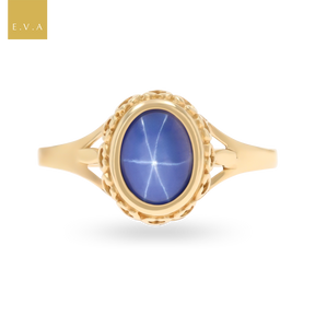 9ct Yellow Gold Synthetic Star Sapphire Ring