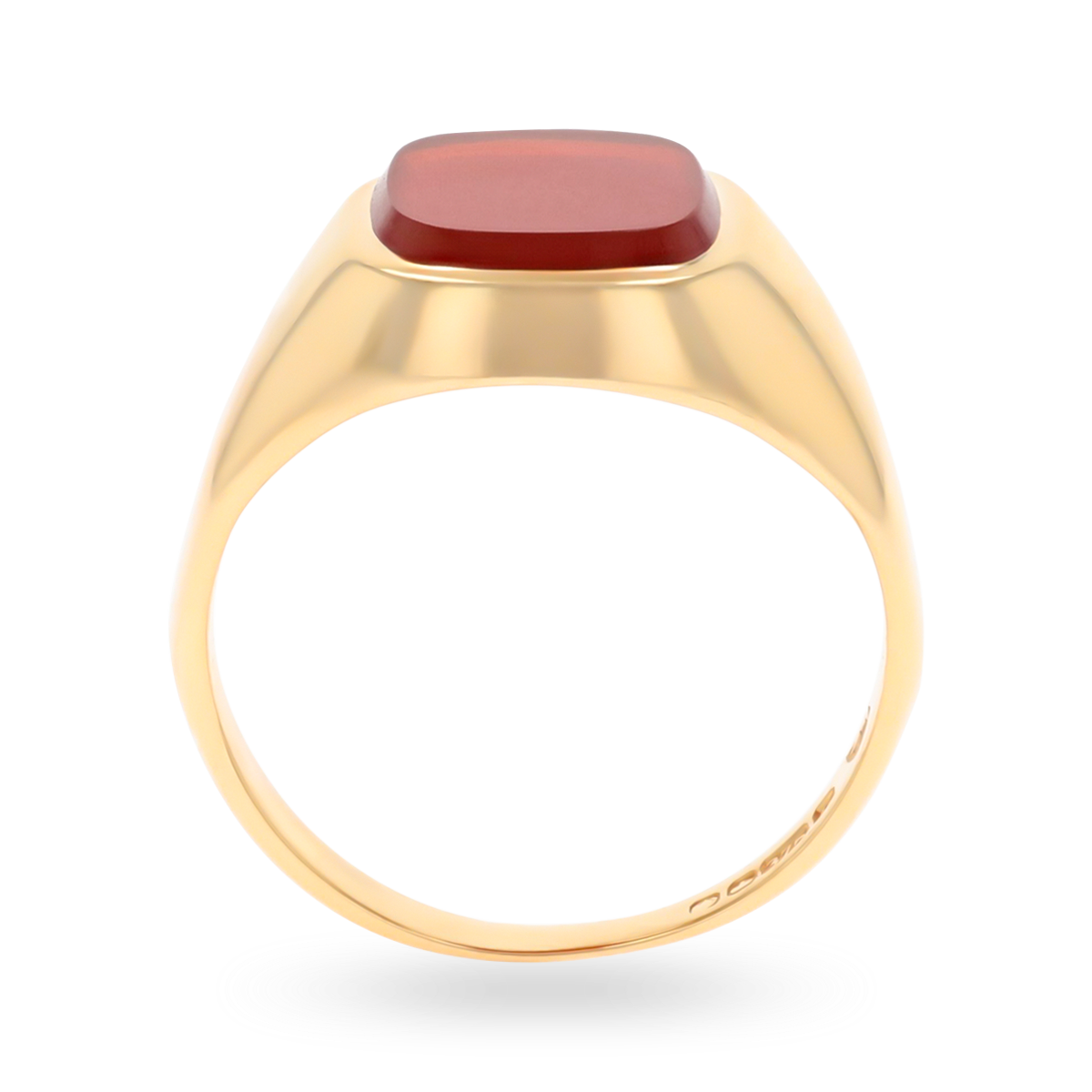 9ct Yellow Gold Cushion Shaped Carnelian Signet Ring