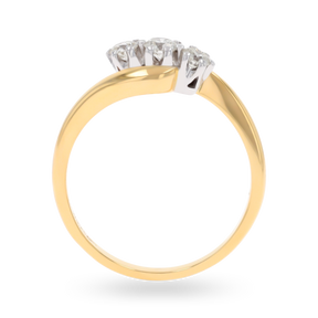 18ct Yellow Gold 0.33ctw Diamond Trilogy Twist Ring