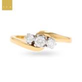 18ct Yellow Gold 0.33ctw Diamond Trilogy Twist Ring