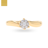 18ct Yellow Gold Diamond Cluster Twist Ring