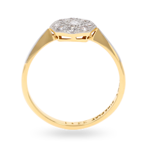 18ct Yellow Gold & Platinum Octagonal Shaped Diamond Cluster Ring