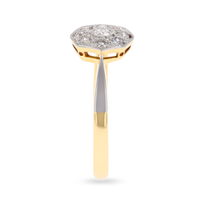 18ct Yellow Gold & Platinum Octagonal Shaped Diamond Cluster Ring