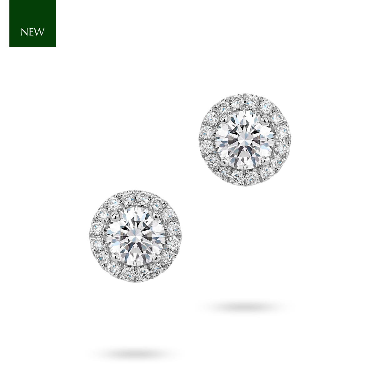 Sterling Silver Cubic Zirconia Halo Stud Earrings