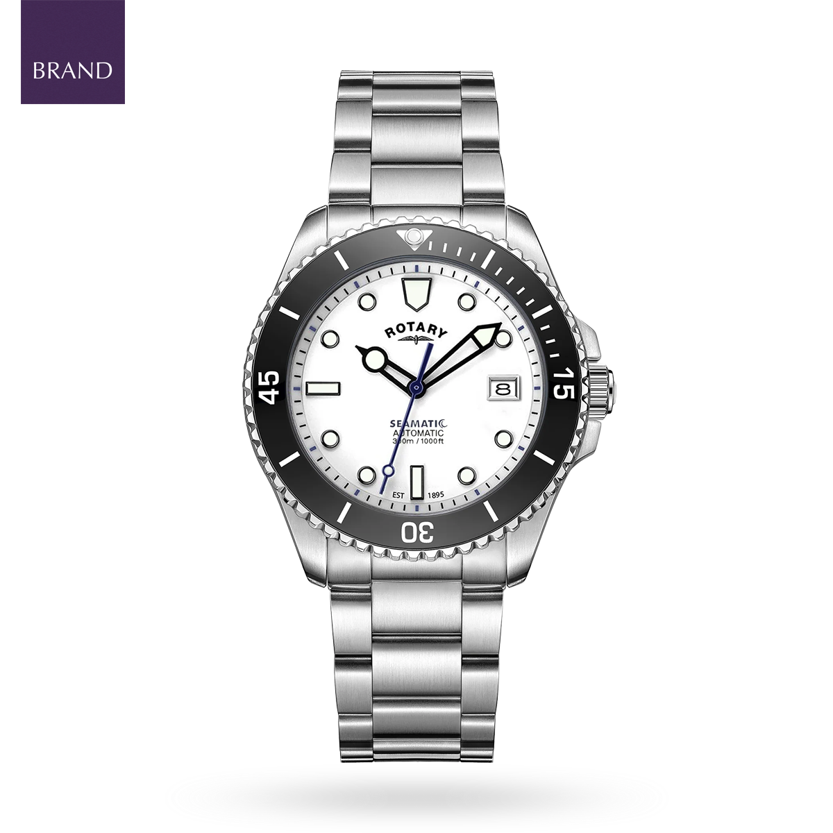 Rotary Seamatic 300 Automatic, White Dial with Stainless Steel Bracelet - RGB05430/29