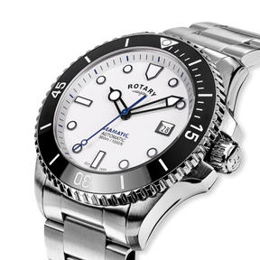 Rotary Seamatic 300 Automatic, White Dial with Stainless Steel Bracelet - RGB05430/29