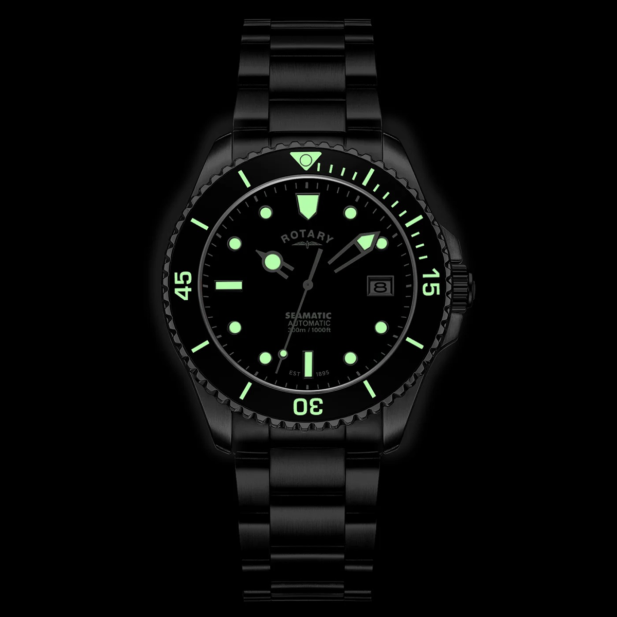 Rotary Seamatic 300 Automatic, Green Dial with Stainless Steel Bracelet RGB05430/78