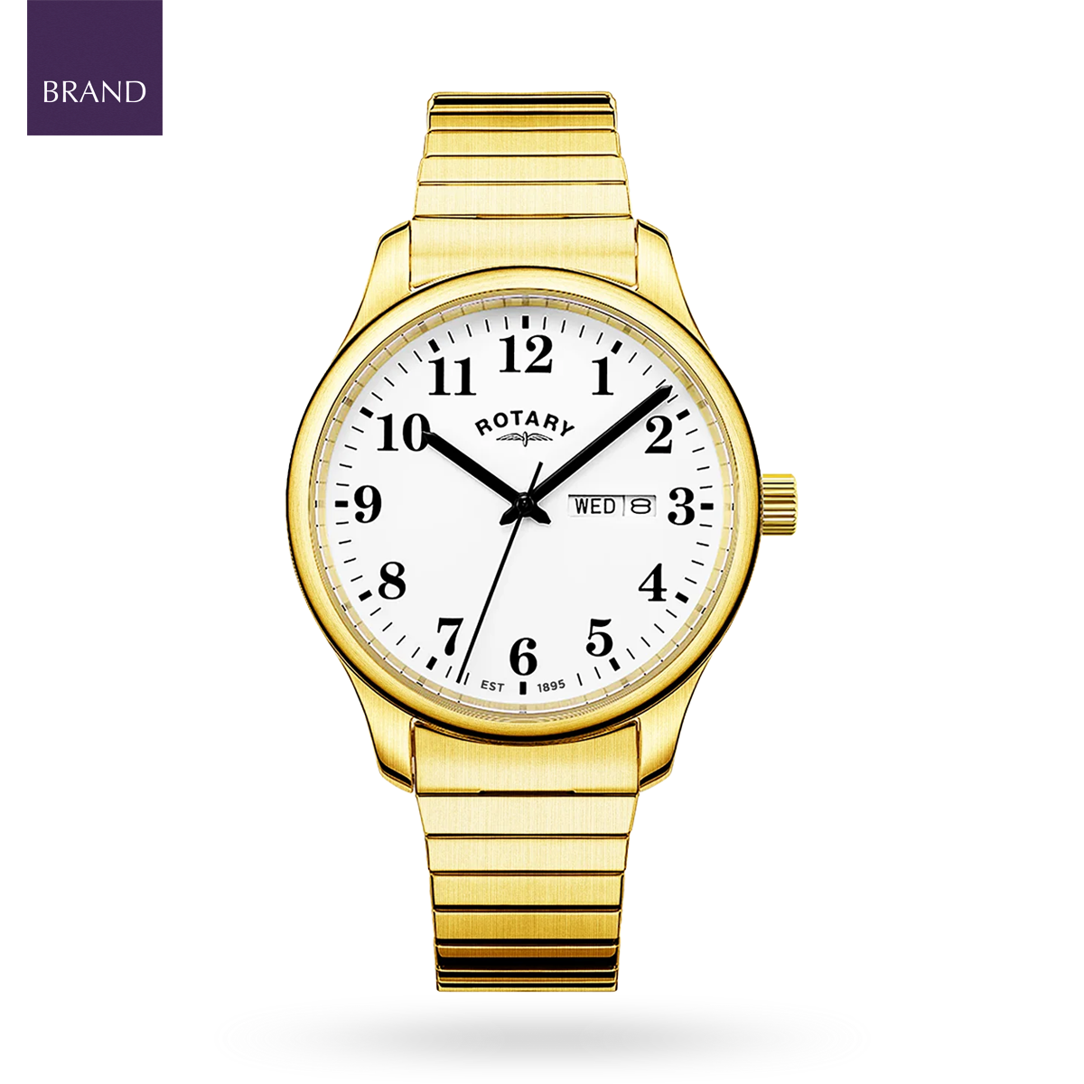 Rotary Heritage Altera, White Dial with Gold Plated Bracelet - RGB05762/18
