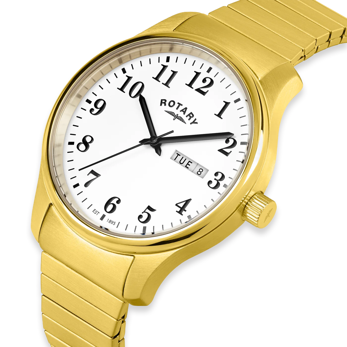 Rotary Heritage Altera, White Dial with Gold Plated Bracelet - RGB05762/18