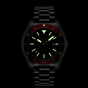 Rotary Apex 100 Watch, Red Bezel with Stainless Steel Bracelet - RGB10001/98