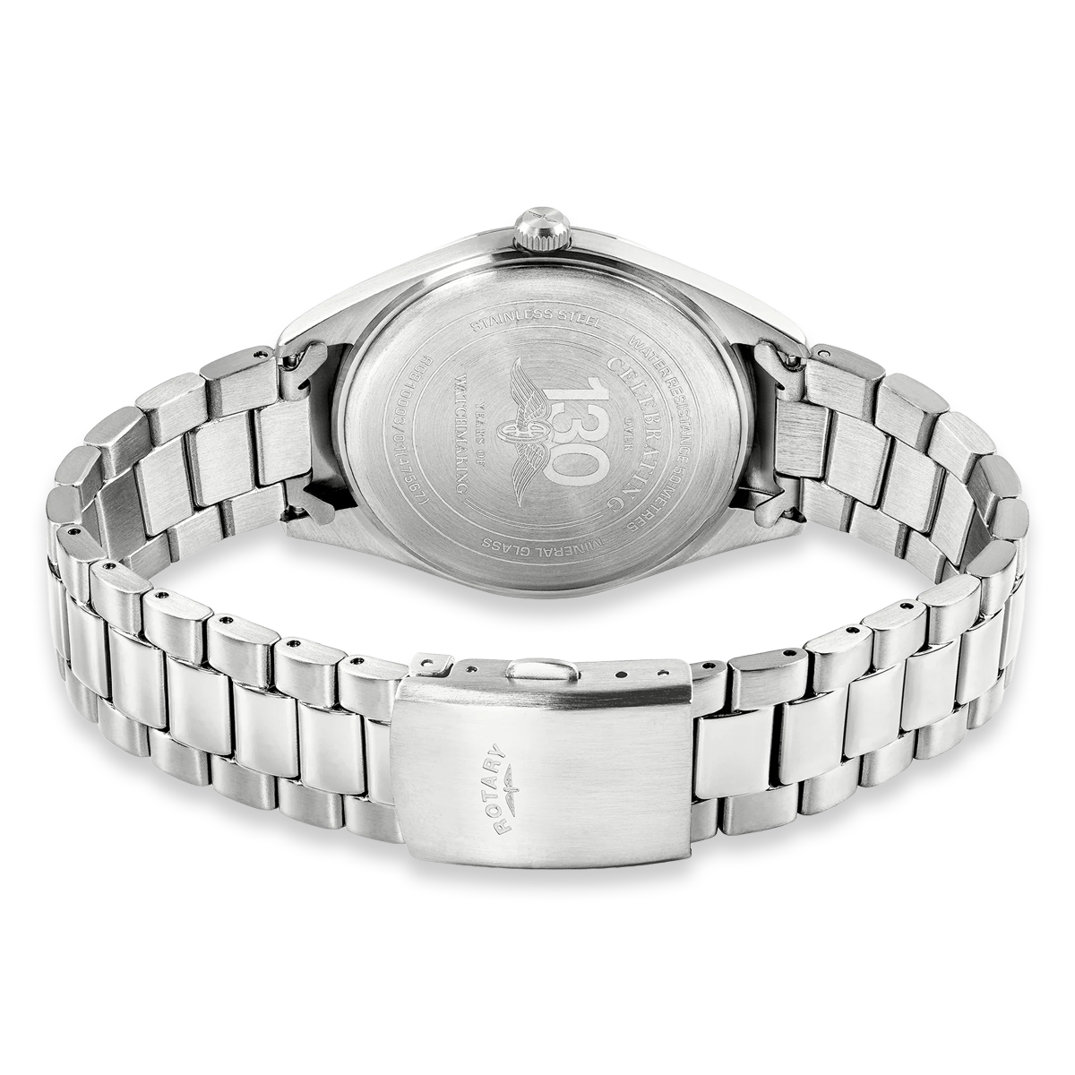 Rotary Heritage Watch, White Dial with Stainless Steel Bracelet - RGB10003/01