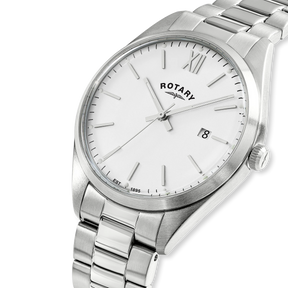 Rotary Heritage Watch, White Dial with Stainless Steel Bracelet - RGB10003/01