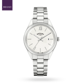 Rotary Heritage Watch, White Dial with Stainless Steel Bracelet - RGB10003/01
