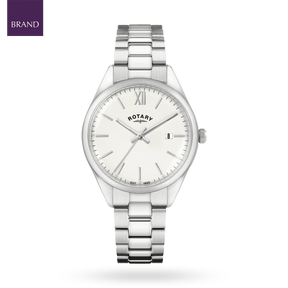 Rotary Heritage Watch, White Dial with Stainless Steel Bracelet - RGB10003/01