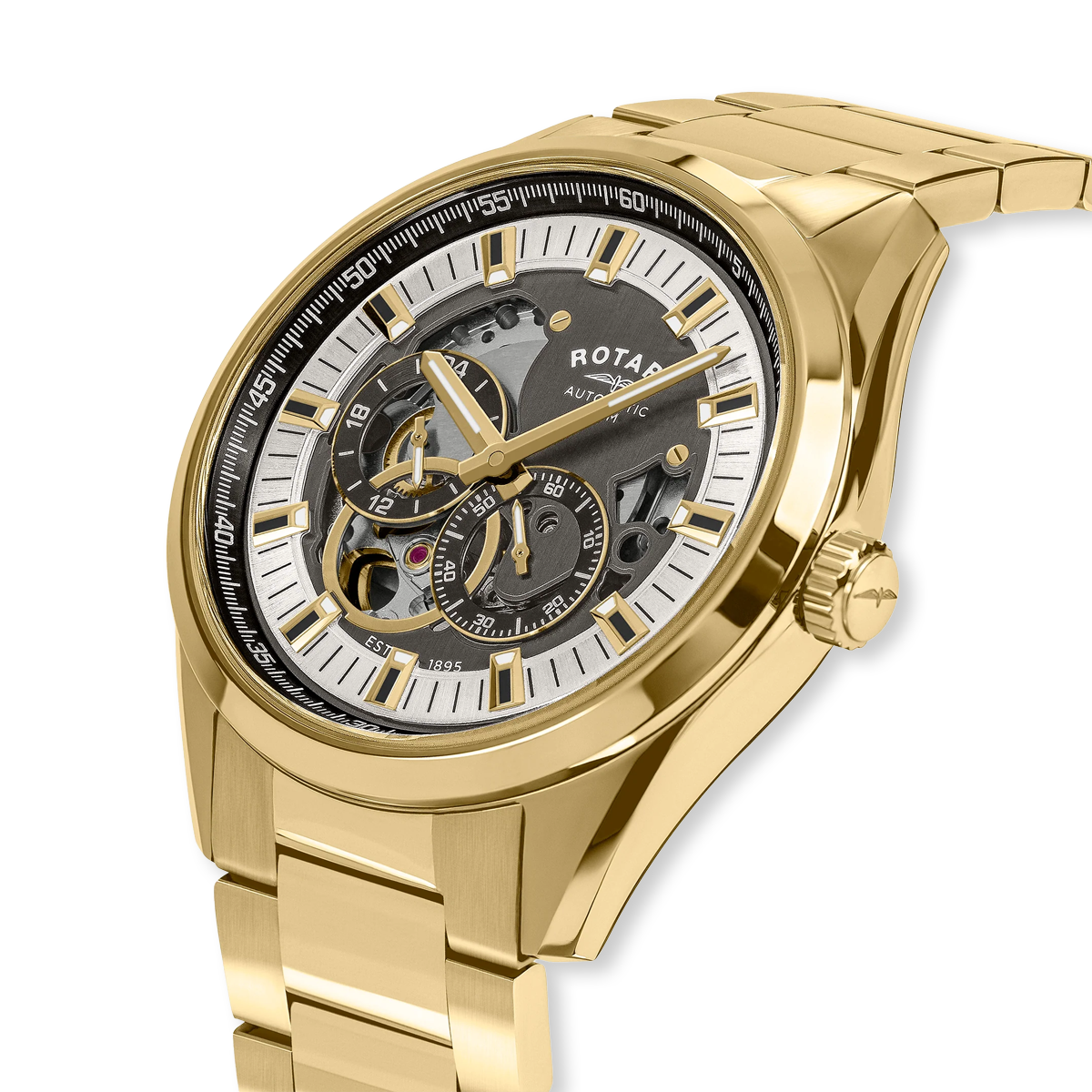 Rotary Seamatic Eclipse Automatic, Grey Dial with Gold Plated Bracelet - RGB10008/06