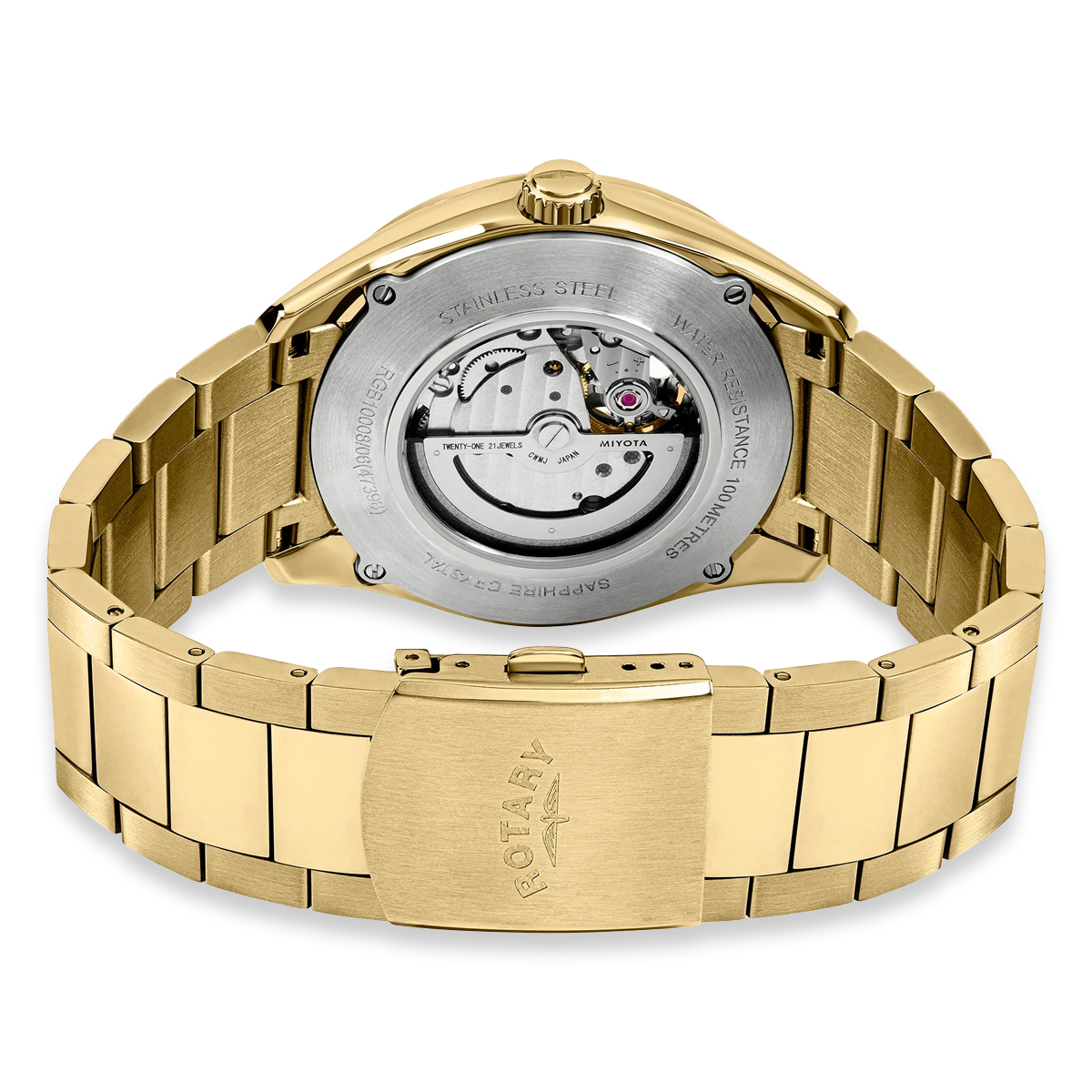 Rotary Seamatic Eclipse Automatic, Grey Dial with Gold Plated Bracelet - RGB10008/06