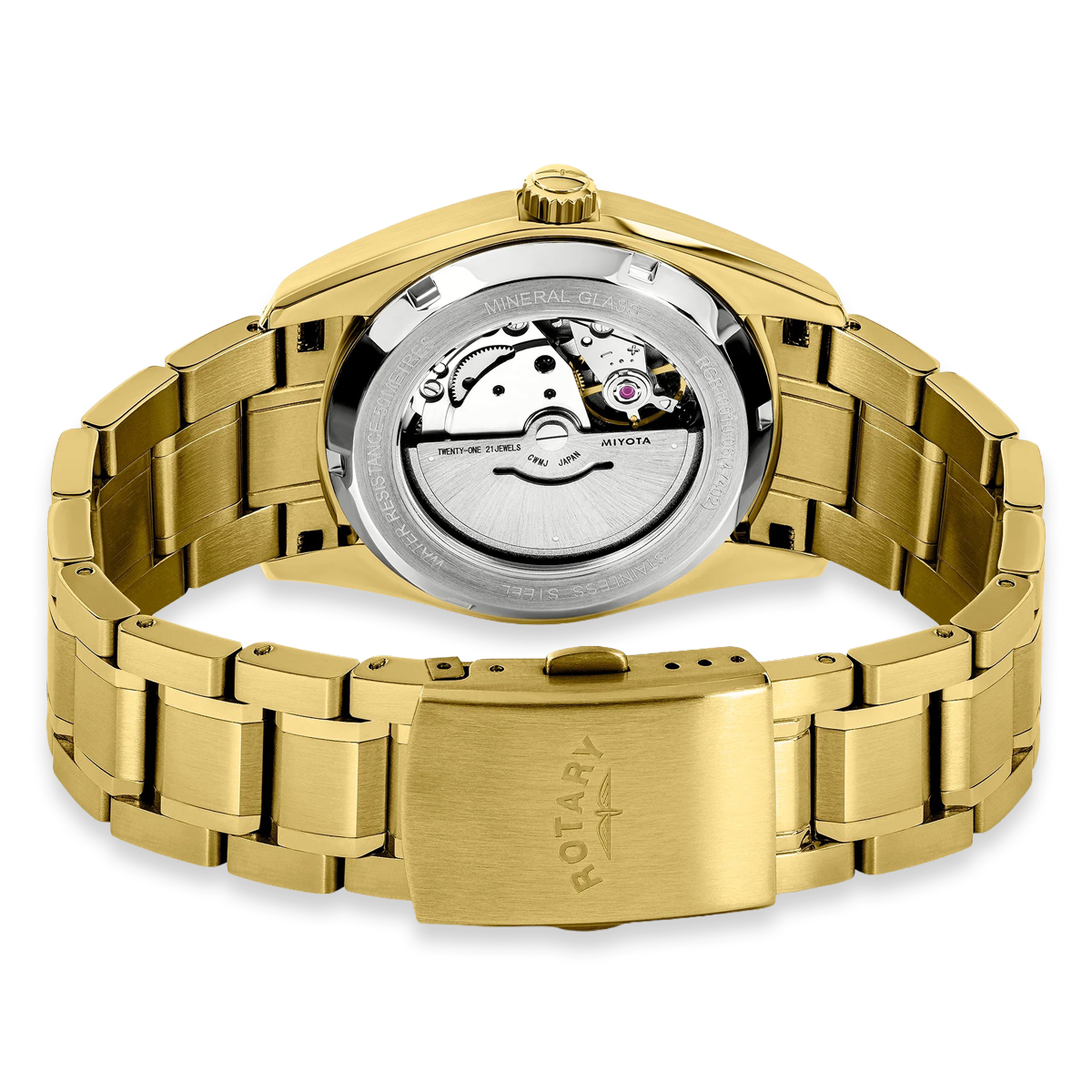 Rotary Lumen Automatic, White Dial with Gold Plated Bracelet RGB10010/06