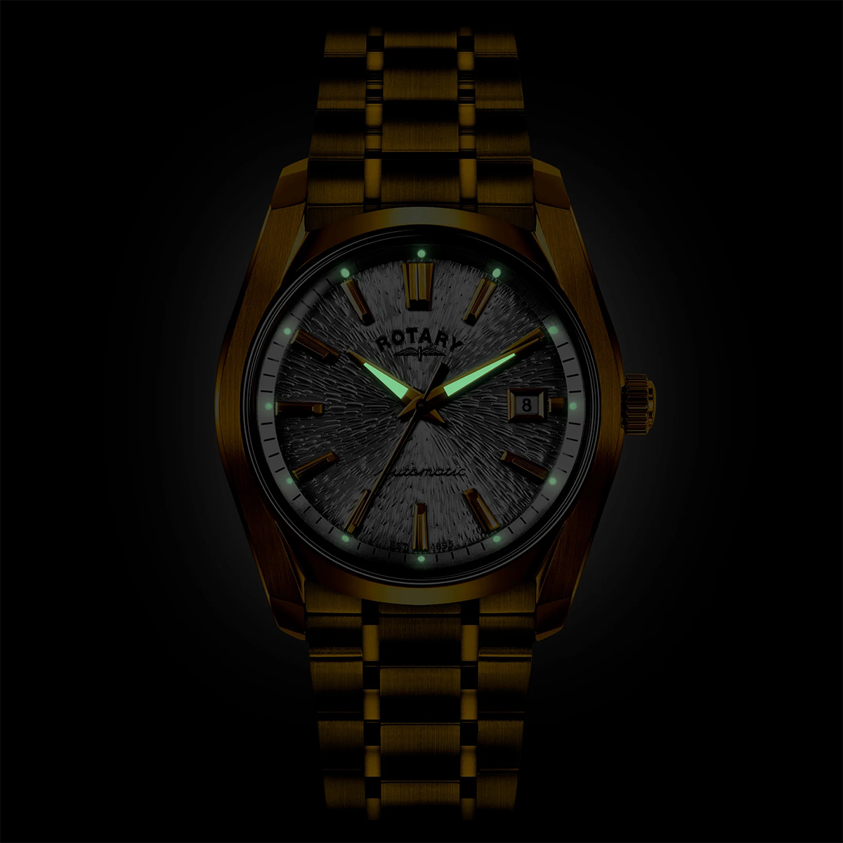 Rotary Lumen Automatic, White Dial with Gold Plated Bracelet RGB10010/06