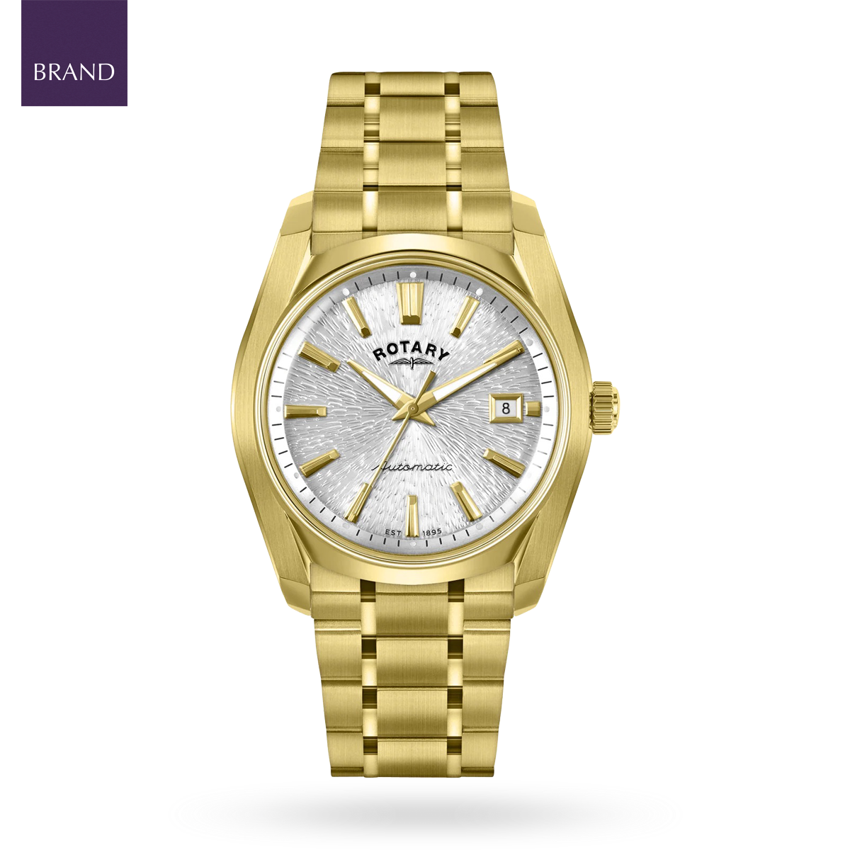 Rotary Lumen Automatic, White Dial with Gold Plated Bracelet RGB10010/06
