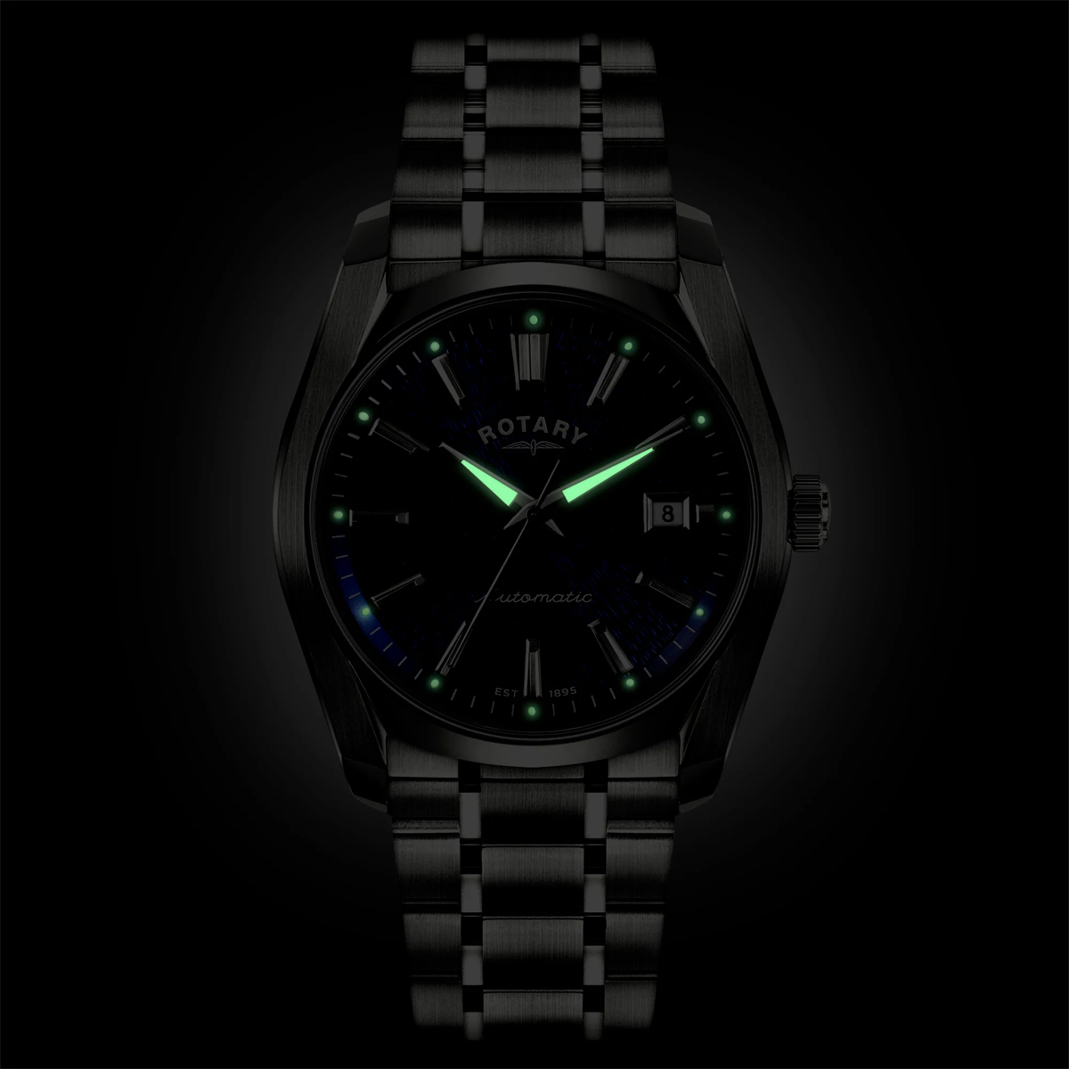 Rotary Lumen Automatic, Blue Dial with Stainless Steel Bracelet - RGB10011/05