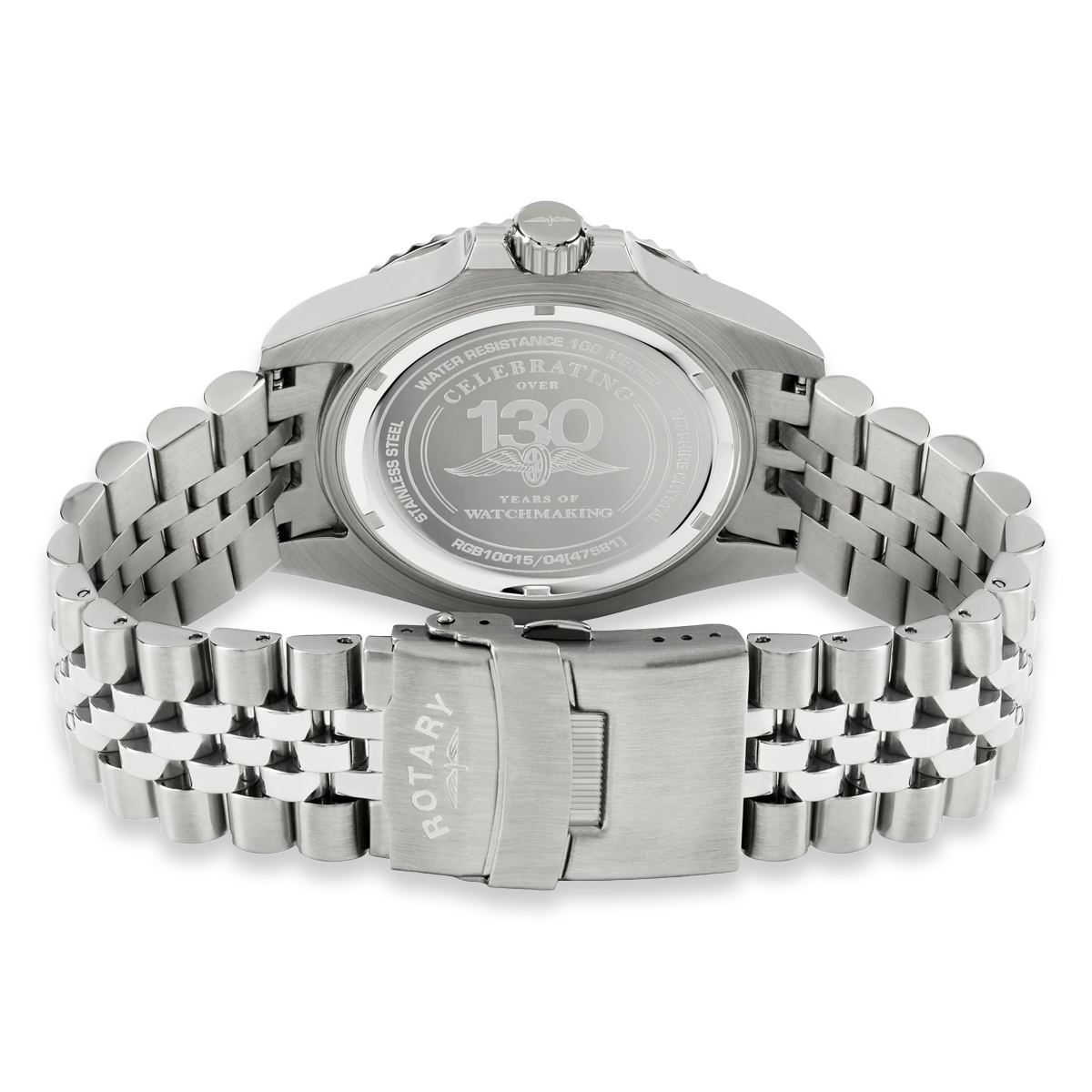 Rotary Apex 100 Watch, Black Dial with Stainless Steel Bracelet - RGB10015/04