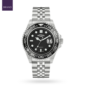 Rotary Apex 100 Watch, Black Dial with Stainless Steel Bracelet - RGB10015/04
