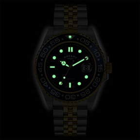 Rotary Apex 100 2-Tone Watch, Blue Dial with Stainless Steel Bracelet - RGB10018/05