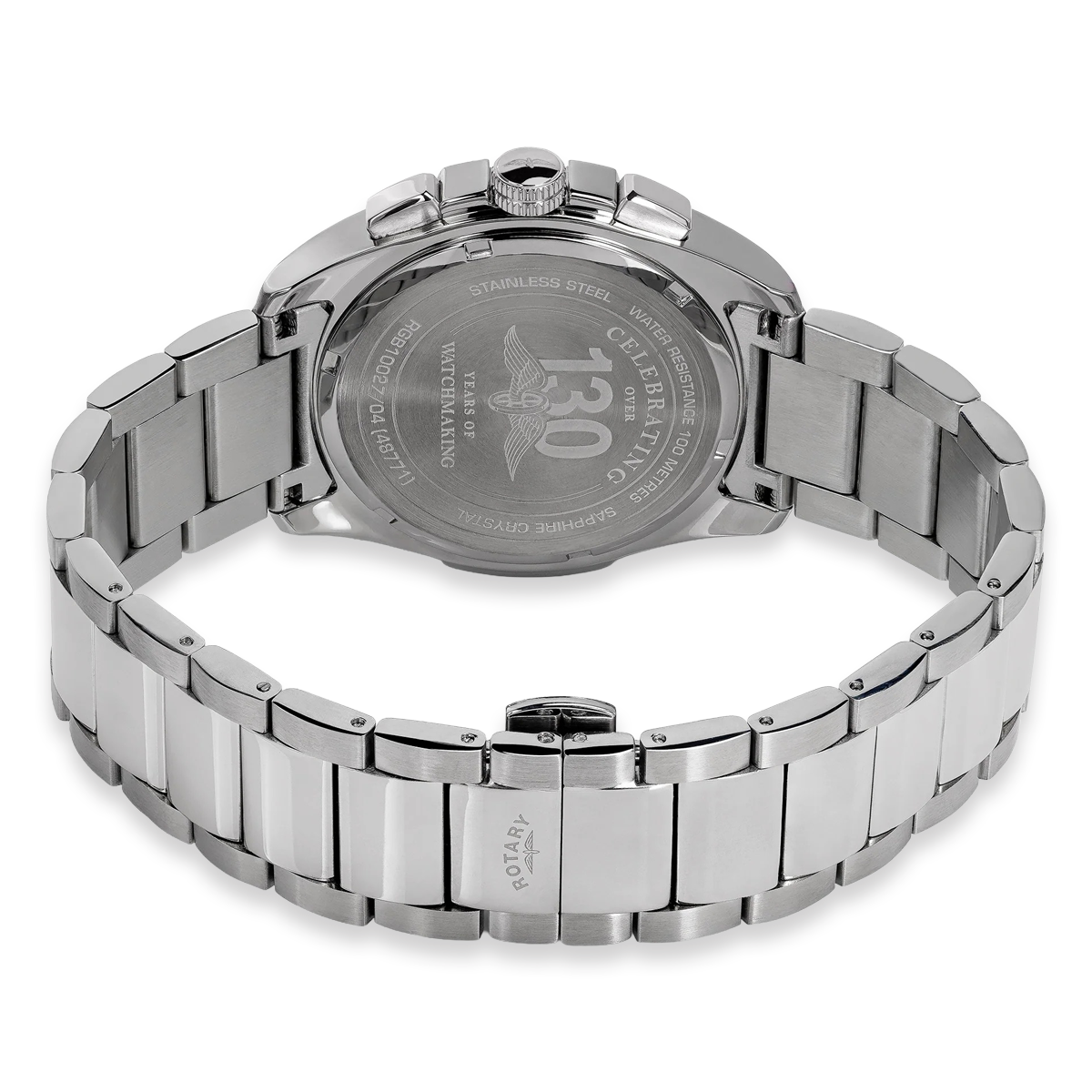 Rotary Apex 100 Chronograph, Black Dial with Stainless Steel Bracelet RGB10027/04