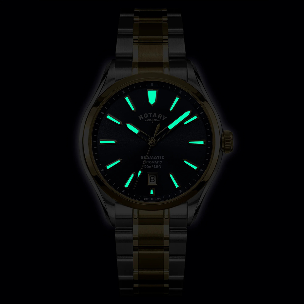 Rotary Seamatic 100 Automatic 2-Tone Watch, Blue Dial with Stainless Steel Bracelet RGB10034/05