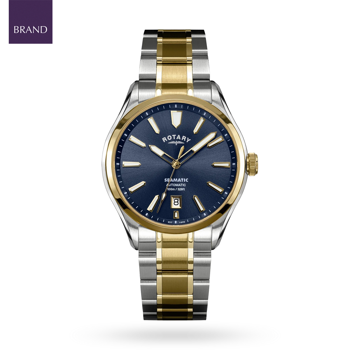 Rotary Seamatic 100 Automatic 2-Tone Watch, Blue Dial with Stainless Steel Bracelet RGB10034/05