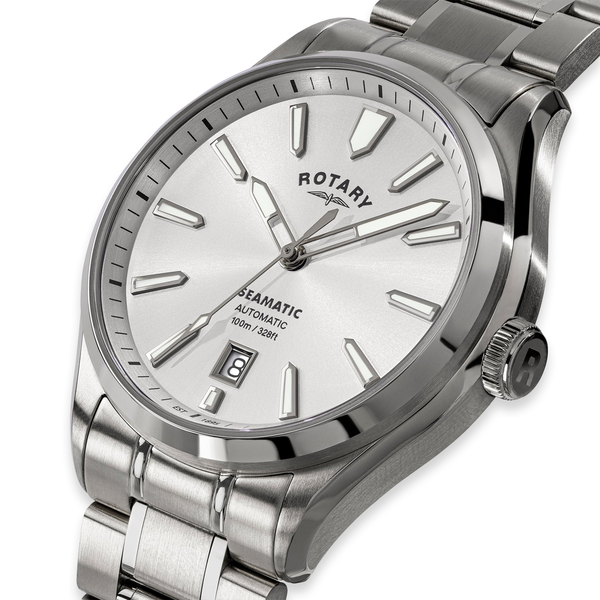 Rotary Seamatic 100 Automatic, Silver Dial with Stainless Steel Bracelet RGB10035/06
