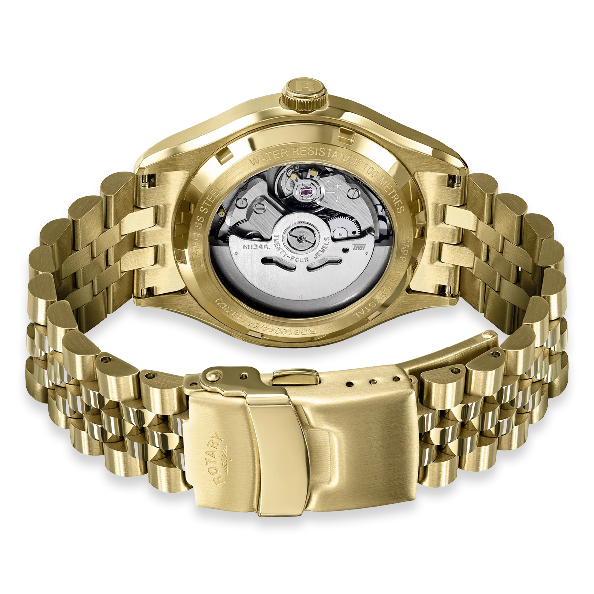 Rotary Seamatic 100 GMT Automatic, Light Blue Dial with Gold Plated Bracelet RGB10044/57